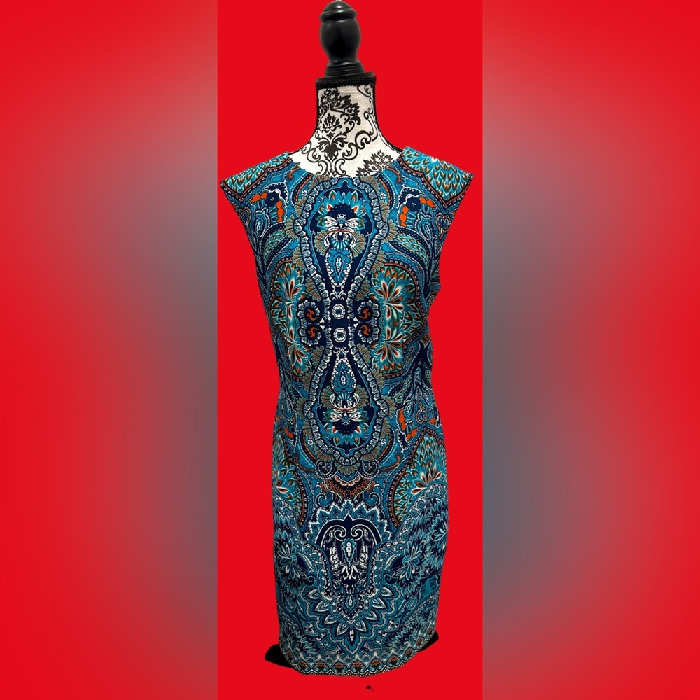 Liz Claiborne Paisley Tank Top - Blue and Orange - Picture 8 of 14